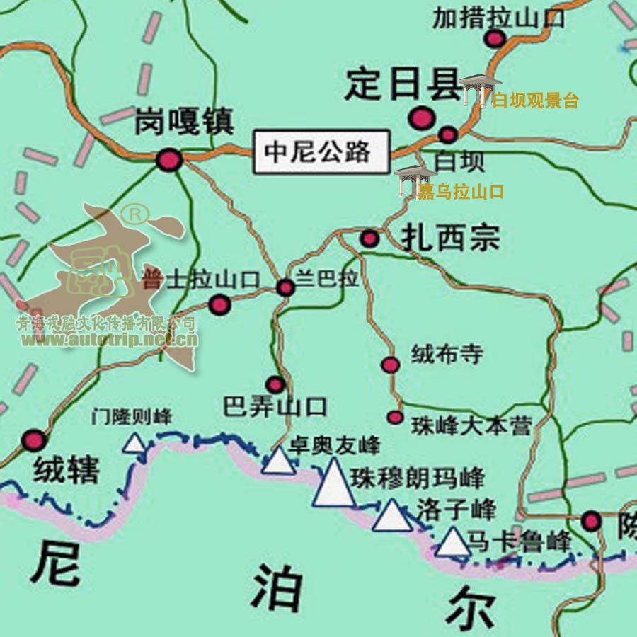 珠穆朗玛峰在地图上图片