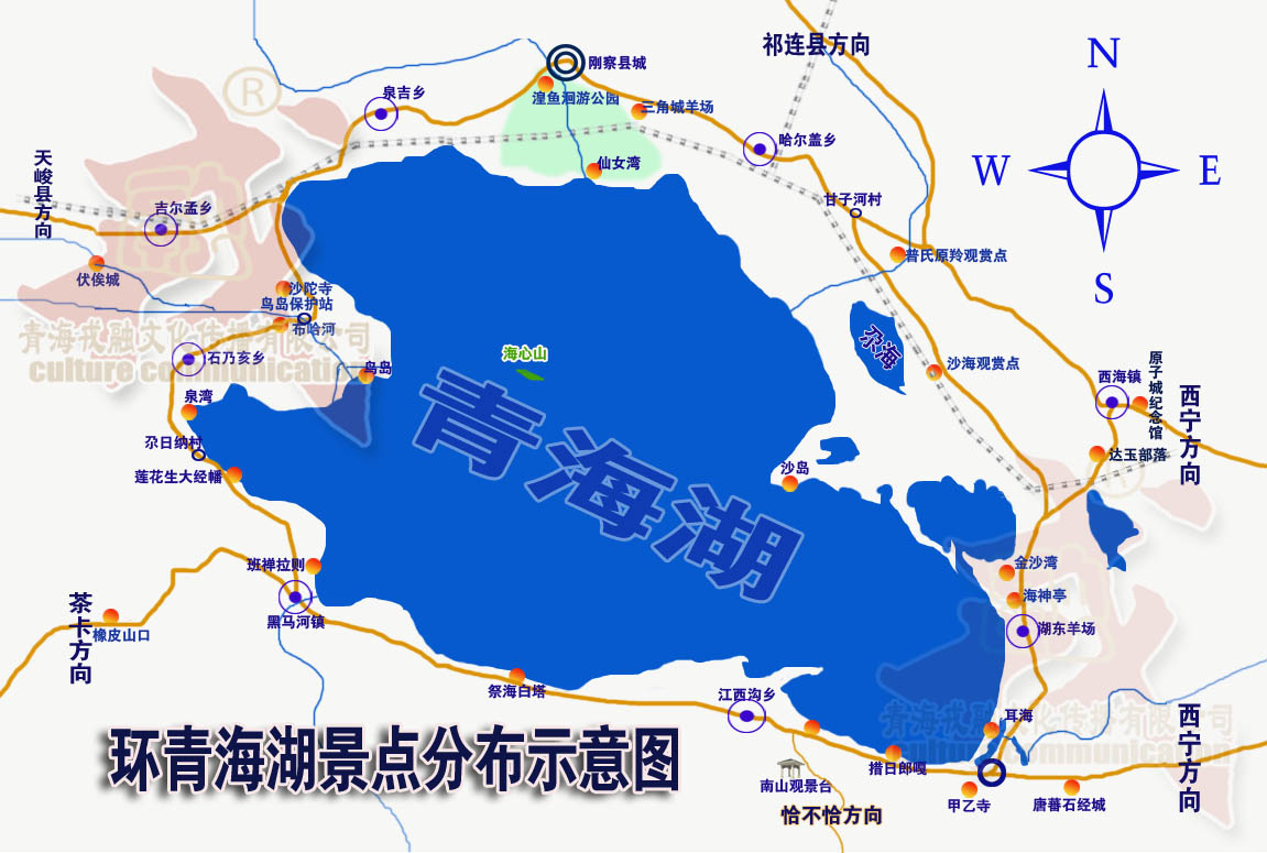 青海湖地图全图超清图片
