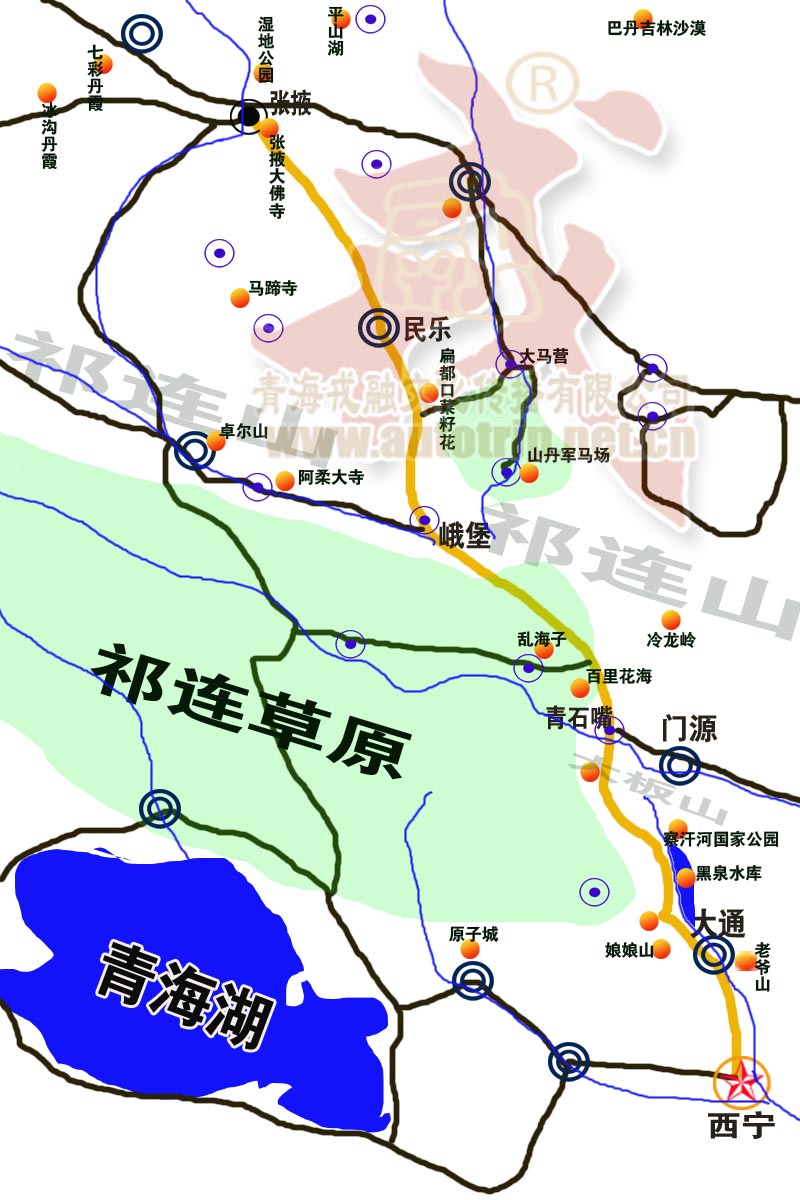 「西宁旅游攻略地图」✅ 西宁旅游景点攻略地图